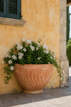 Preview: Großer Impruneta Wandtopf aus Terracotta – handgearbeitet und frostsicher